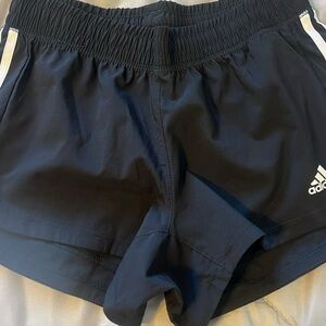 adidas Black Athletic Shorts with White Stripes